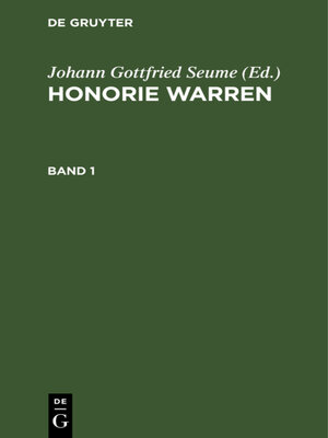 cover image of Honorie Warren. Band 1